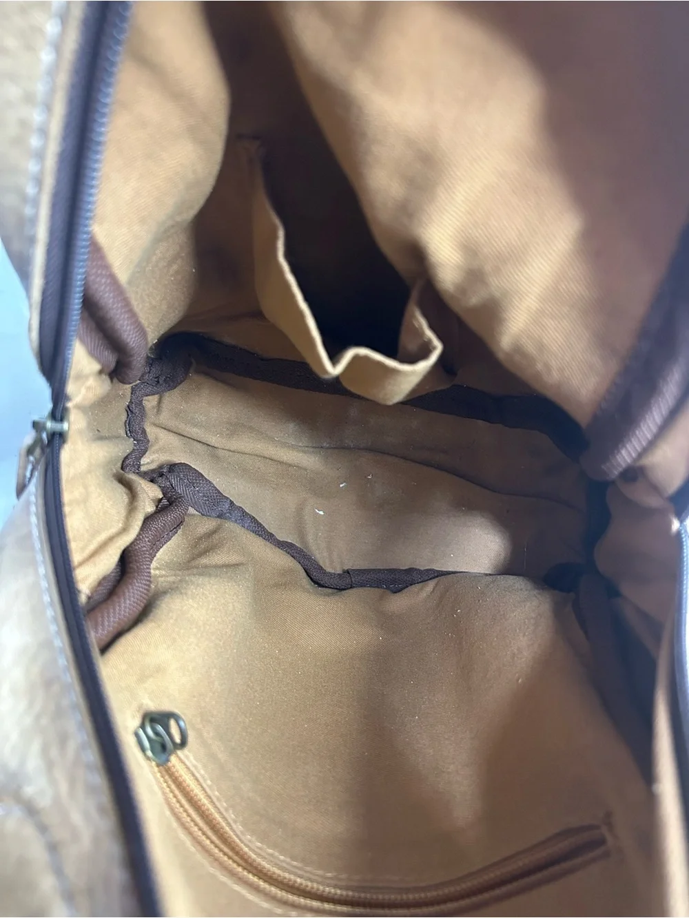 Nevermind! Tan Leather Backpack Purse‎